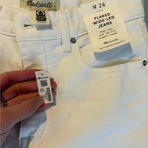 Madewell Women's Ivory Flare Wide-Leg Jeans